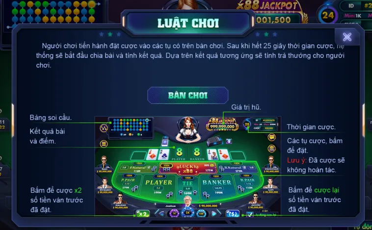 Nổ Hũ Baccarat Lucky 88 Tại VaoBet Cơ Hội Chinh Phục Jackpot Hàng Tỷ Đồng
