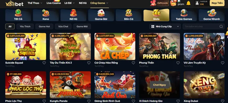 Sảnh Chơi Slot Game VaoBet Nhận Thưởng Lớn Mỗi Ngày